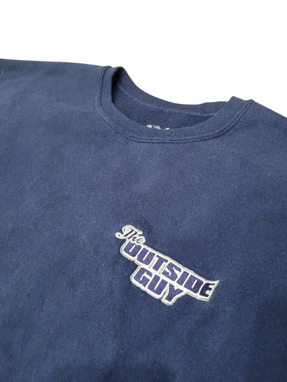 Y2K "The Outside Guy" Navy Blue Crewneck Sweatshirt Streetwear Top Size: Large